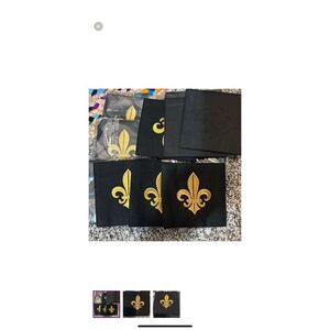 Linen Embroidered Fleur De Lis Coasters (6 to a set)